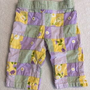 Gymboree Green Striped Waistband Capris